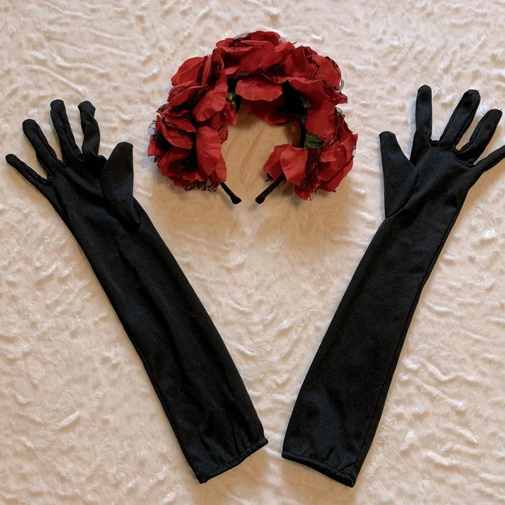 Women’s Spirit La Catrina Red and Black Costume - Picture 7 of 8